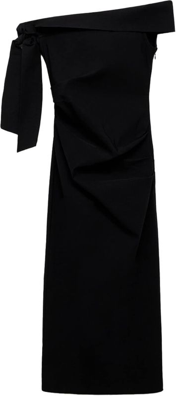 Mango - A-lijn Jurk - Zwart - Off Shoulder