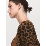 Mango - Gebreid Vest - Bruin - Lange Mouwen - V-hals