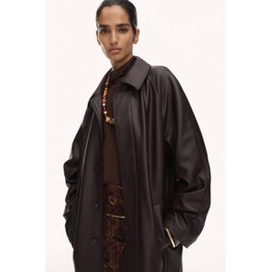 Mango - Imitatieleren Jas - Donkerbruin - Leren Jassen