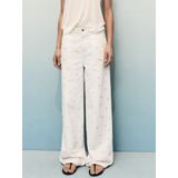 MANGO - MASSY - Jeans - Beige - Wide Leg - Mid Waist