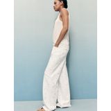 MANGO - MASSY - Jeans - Beige - Wide Leg - Mid Waist