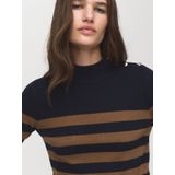 MANGO - LUCCAPK - Gebreide Trui - Marine / Bruin - Slanke Pasvorm