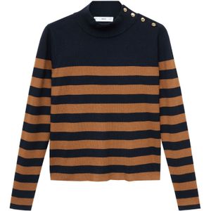 MANGO - LUCCAPK - Gebreide Trui - Marine / Bruin - Slanke Pasvorm