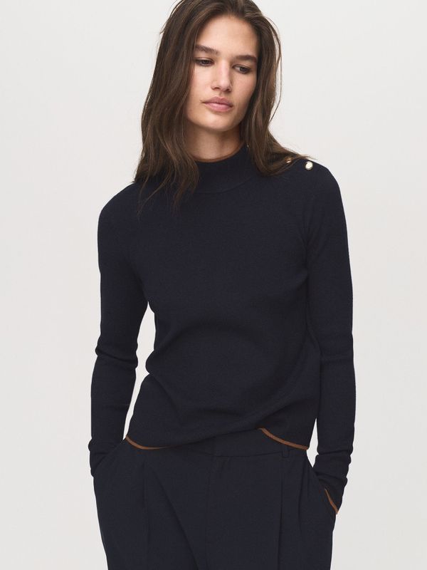 Mango - Gebreide Trui - Marine