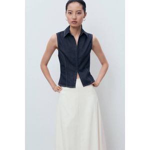 Mango - Denim Gilet - Donkerblauw - Mouwloos