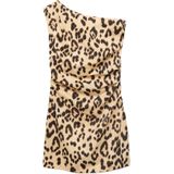 MANGO - BERNIE - Jurk - Camel - Dierenprint - Mouwloos - Slanke Pasvorm