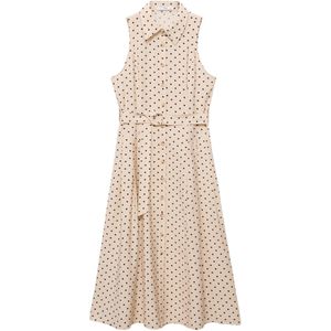 MANGO - SHOW2 - Blousejurk - Beige / Zwart - Gevoerde Zoom