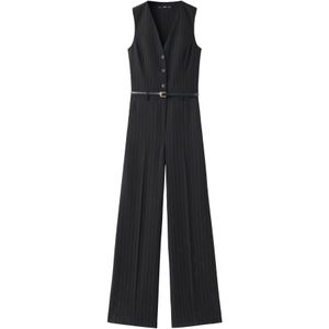 Mango - Jumpsuit - Marine - Krijtstreep