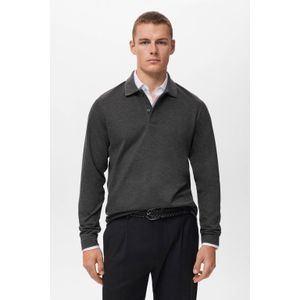 Mango Man - Sweater - Grijs - Regular Fit - Lange Mouwen