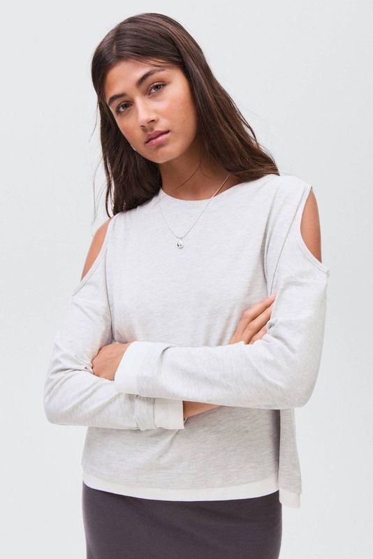 MANGO TEEN - Longsleeve - Melée Print - Katoen en Viscose Mix