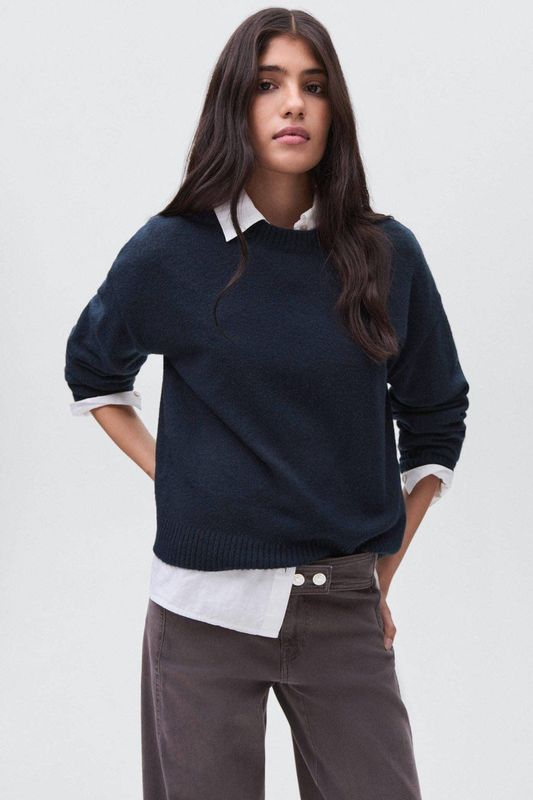 MANGO TEEN - Trui - Marine - Gebreid - Met Wol