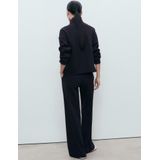 Mango - Wide Leg High Waist Pantalon - Donkerblauw