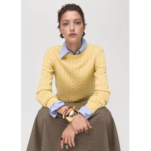 Mango trui geel met kabels