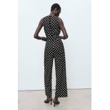 Mango - Jumpsuit - Zwart - Linnen