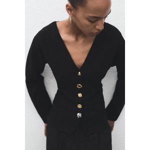 Mango gebreid vest zwart