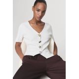 MANGO - DALI - Gebreid Vest - Wit