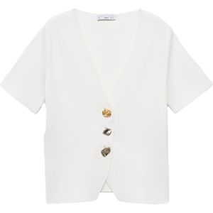 MANGO - DALI - Gebreid Vest - Wit