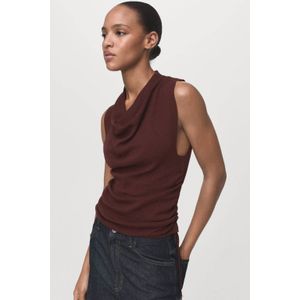Mango - Mouwloze Top - Bruin - Fijn Gebreid