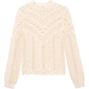 Mango - Gebreide Trui - Ecru - Grof Gebreid