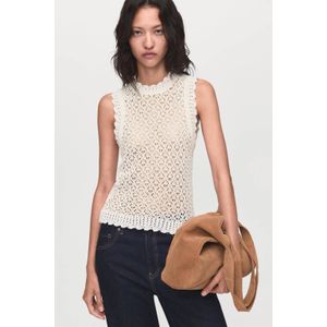 Mango - Top - Ecru - Grof Gebreid