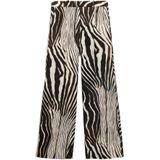 Mango - Linnen Straight High Waist Broek - Donkerbruin