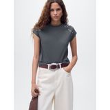 MANGO - TACHI - T-shirt - Antraciet