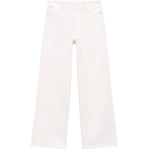 Mango - Low Waist Straight Leg Jeans - Wit