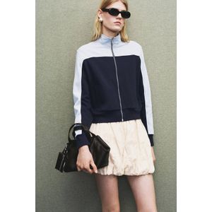 Mango - Sweatvest - Lichtblauw - 100% Katoen - Met Ritssluiting en Zijzakken