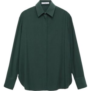 Mango - Blouse - Donkergroen