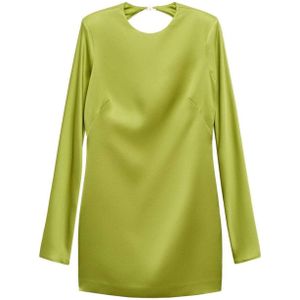 Mango - Cocktailjurk - Groen - Satijn - Mini