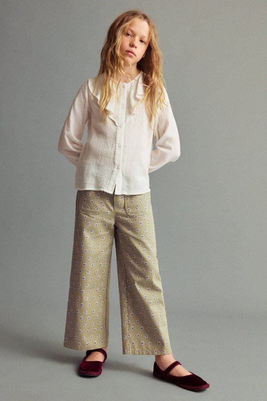 Mango Kids - Wide Leg Broek - Katoen
