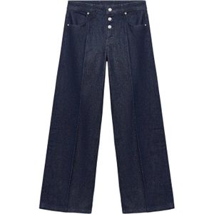 Mango - Wide Leg Jeans - Donkerblauw - 100% Katoen