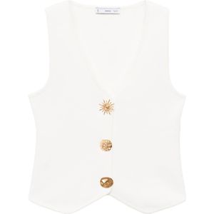 MANGO - Antonia - Gebreide Bodywarmer - Offwhite
