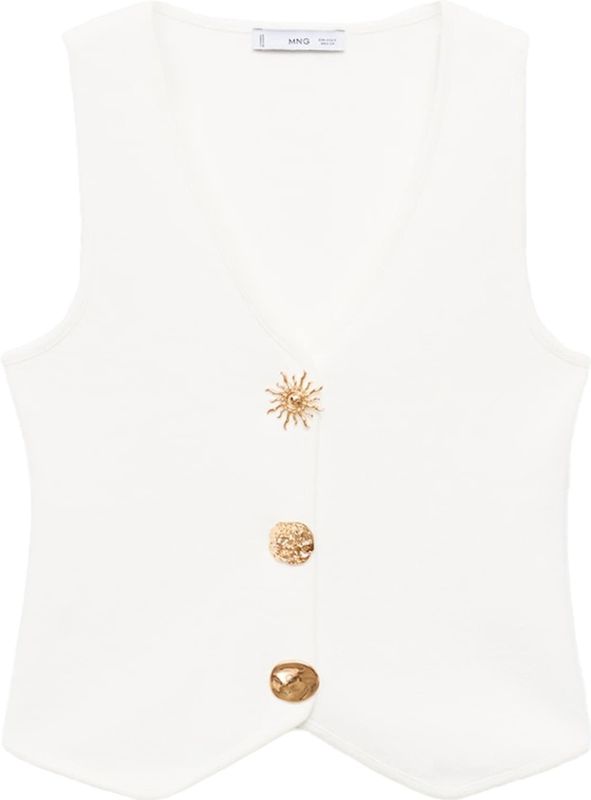 MANGO - Antonia - Gebreide Bodywarmer - Offwhite