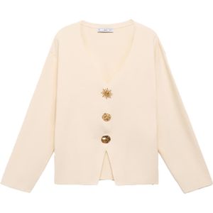 MANGO - TONETE - Gebreid Vest - Ecru