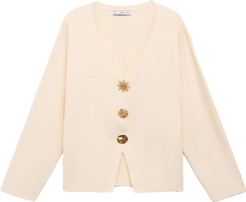 MANGO - TONETE - Gebreid Vest - Ecru