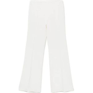 Mango - Flared High Waist - Broek - Wit - Met Wol