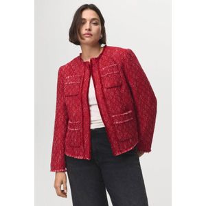 Mango - Leren Jasje - Koraalrood - Dames