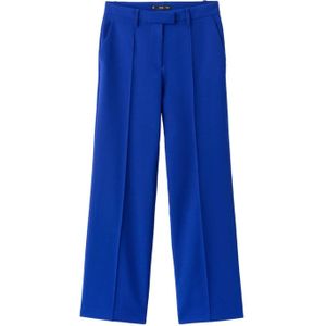 Mango - Regular Waist Pantalon - Blauw - Loose Fit - 100% Polyester