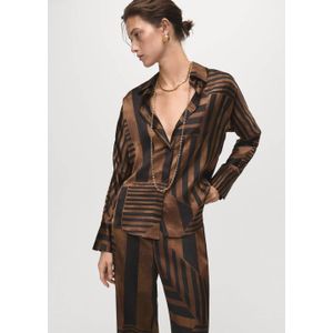 Mango - Satijnen Blouse - Bruin