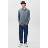 MANGO TEEN - Poloshirt - Grijsblauw - Lange Mouwen - 100% Katoen