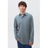 MANGO TEEN - Poloshirt - Grijsblauw - Lange Mouwen - 100% Katoen
