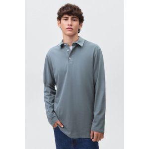 MANGO TEEN - Poloshirt - Grijsblauw - Lange Mouwen - 100% Katoen