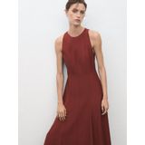 MANGO - CAMELIA - Jurk - Donkeroranje - 3/4 Lengte - Mouwloos