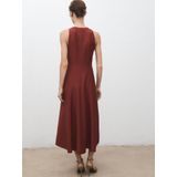 MANGO - CAMELIA - Jurk - Donkeroranje - 3/4 Lengte - Mouwloos