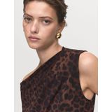 MANGO - CAROLE - Top - Bruin/Zwart - Dierenprint - Mouwloos