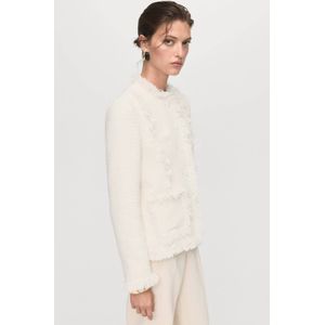 Mango - Bouclé Jasje - Ecru - Leren Jassen