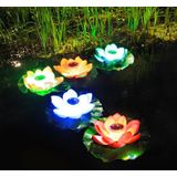 Solar Outdoor Waterproof Floating Light Garden Courtyard Lotus Light (Wit)