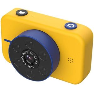 4K HD Mini Kindercamera voor en achter Dual Camera 50 miljoen pixel digitale camera (geel)