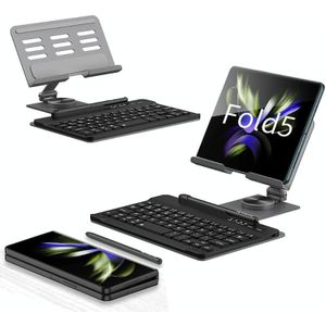 For Samsung Galaxy Z Fold5 GKK Folding Bluetooth Keyboard Holder with Pen + Holder + Keyboard + Mouse(Grey)